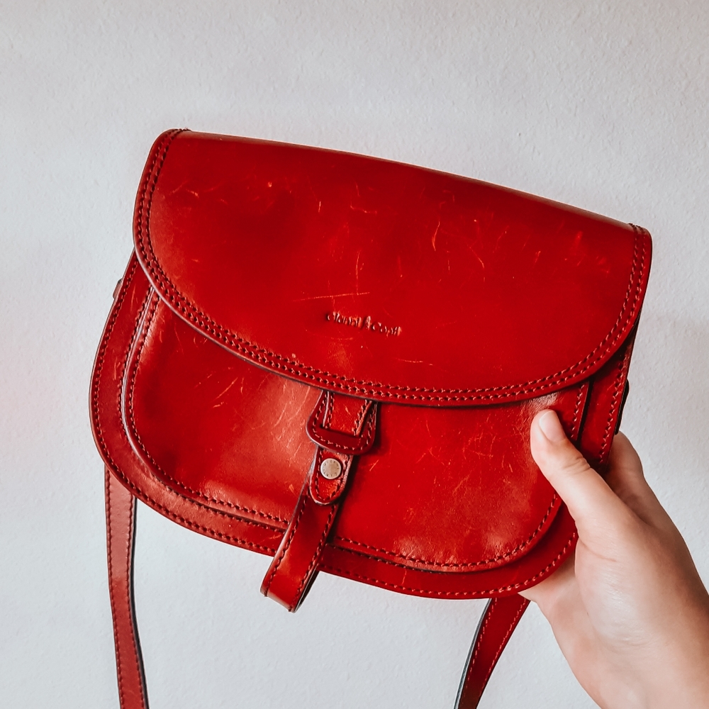Gianni Conti Red Crossbody Leather Bag